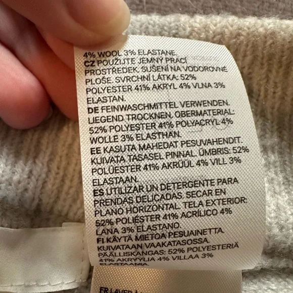 H&M Oatmeal Cloud Knit Wide Leg Lounge Pants - Picture 4 of 8